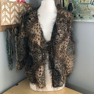 MLLE GABRIELLE Metallic Chunky Knit Cardigan - Mobwife Fringe
